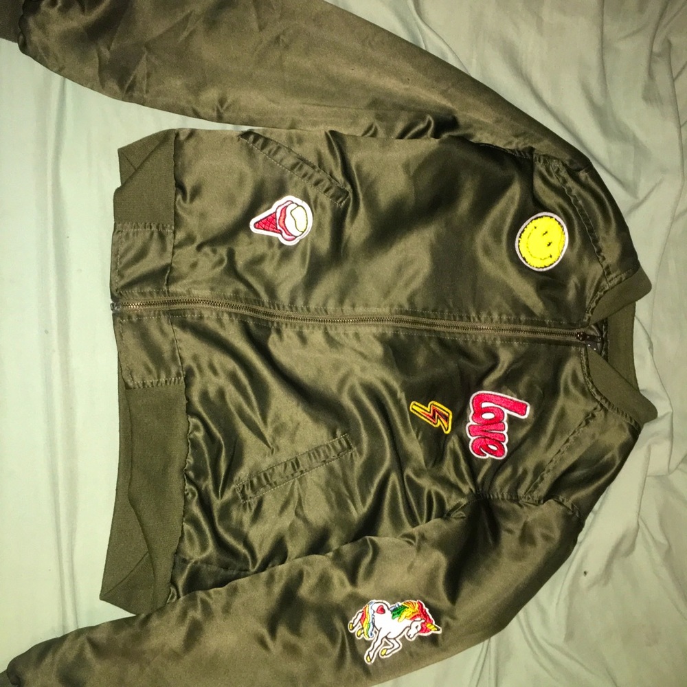 Navy Green jacket with patches